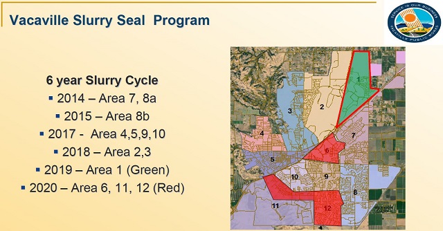 Slurry Seal map shows the areas that have been sealed this cycle