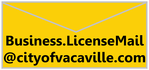 Envelope showing e-mail: Business.LicenseMail@cityofvacaville.com