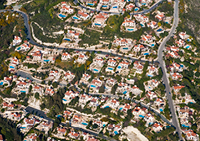 aerial view of subdivision