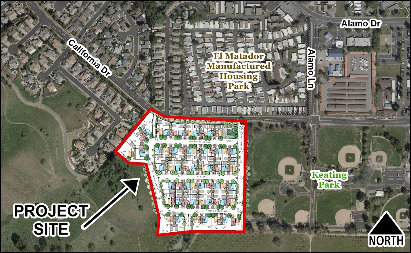 Proposed Montessa Project; map of lots with 3 units on each.