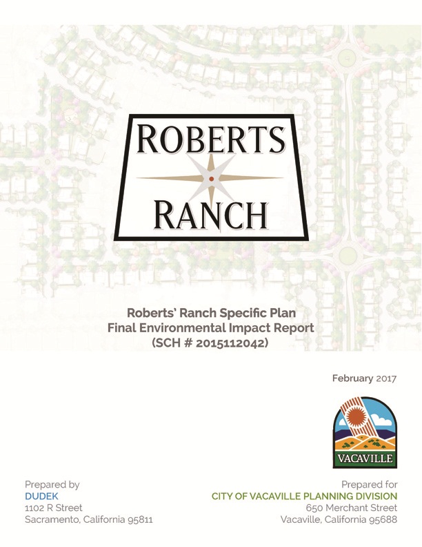 Cover of the Roberts Ranch Final Environmental Impact Report